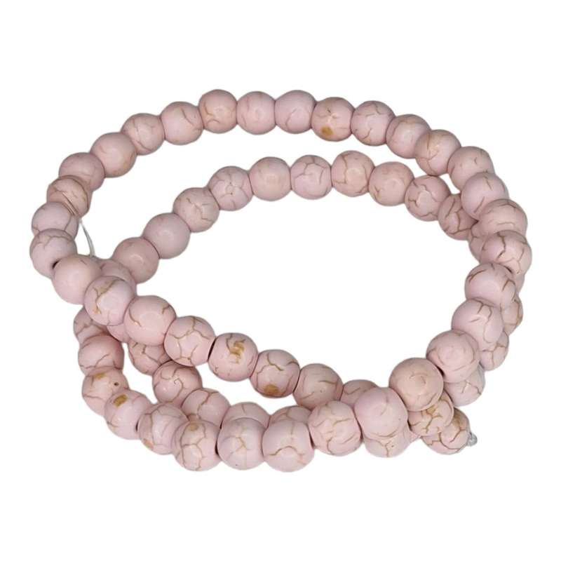 Colored Howlite bead string, light rose, round, 4mm, 40cm
