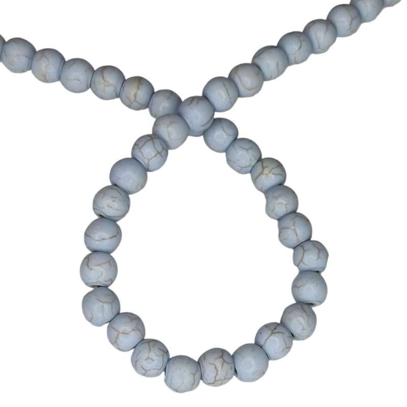 Colored Howlite bead string, powder blue, round, 4mm, 40cm