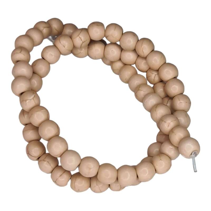 Colored Howlite bead string, light tan, round, 4mm, 40cm