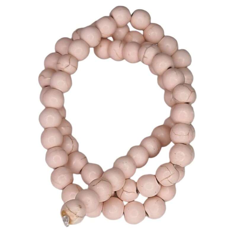 Colored Howlite bead string, light rose, round, 6mm, 40cm