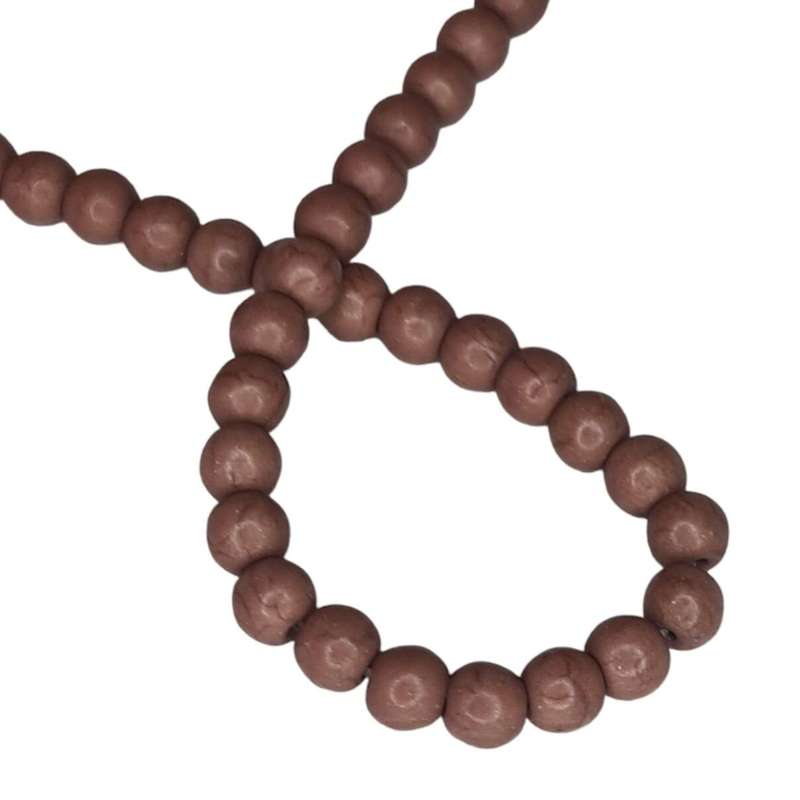 Colored Howlite bead string, mocha, round, 6mm, 40cm