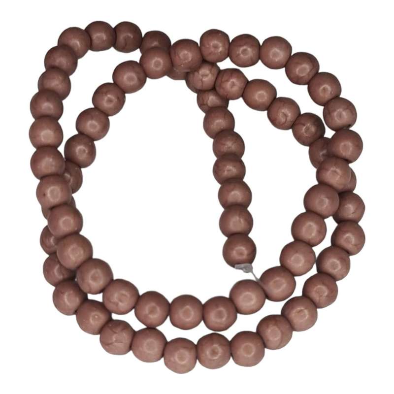 Colored Howlite bead string, mocha, round, 6mm, 40cm