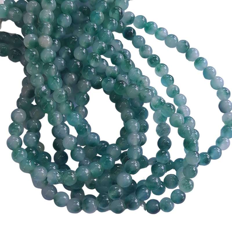 Moss colored agate bead string, 8mm, 40cm