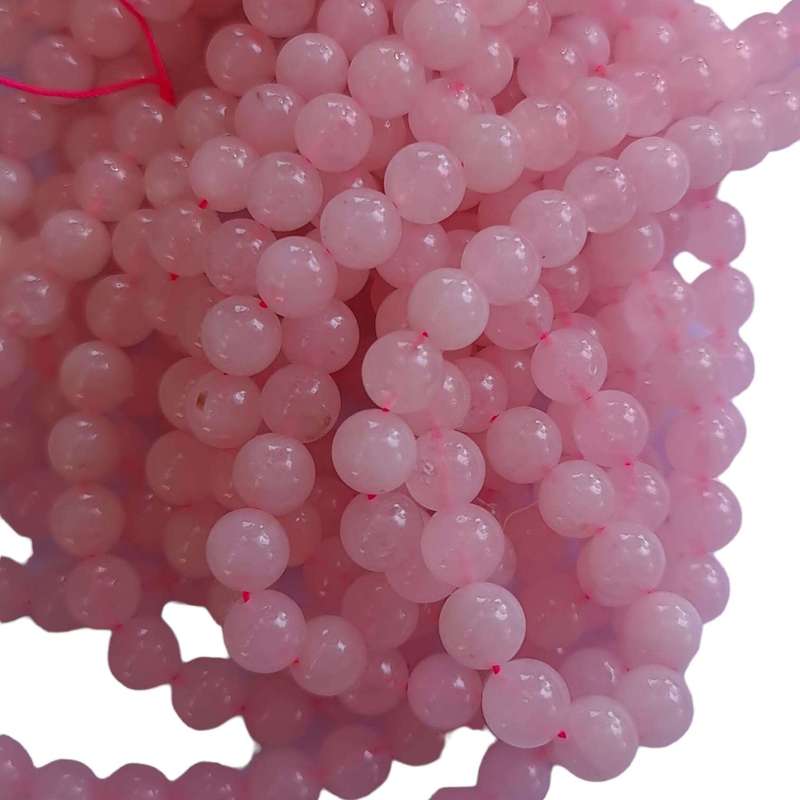 Rose quartz bead string, 10mm, round, 40cm
