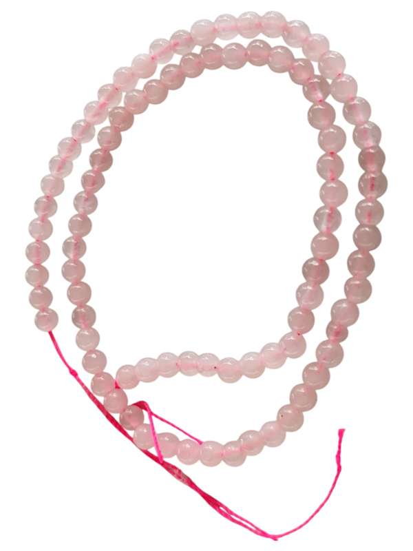 Rose quartz bead string, 4.8mm, round, 39cm