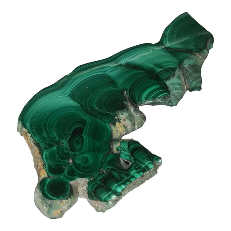 Malachite slab, polished, 75x150mm