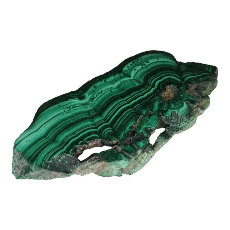 Malachite slab, polished, 55x125mm