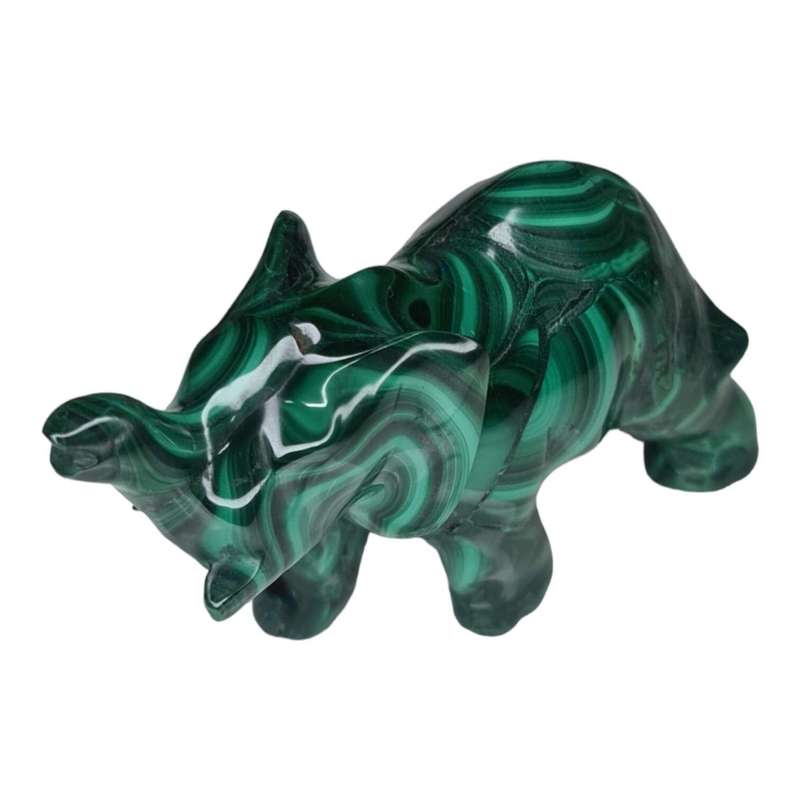 Malachite elephant carving, 55x30x90mm
