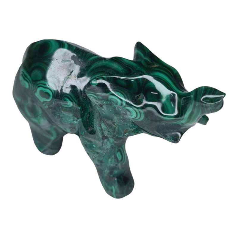 Malachite elephant carving, 55x30x90mm
