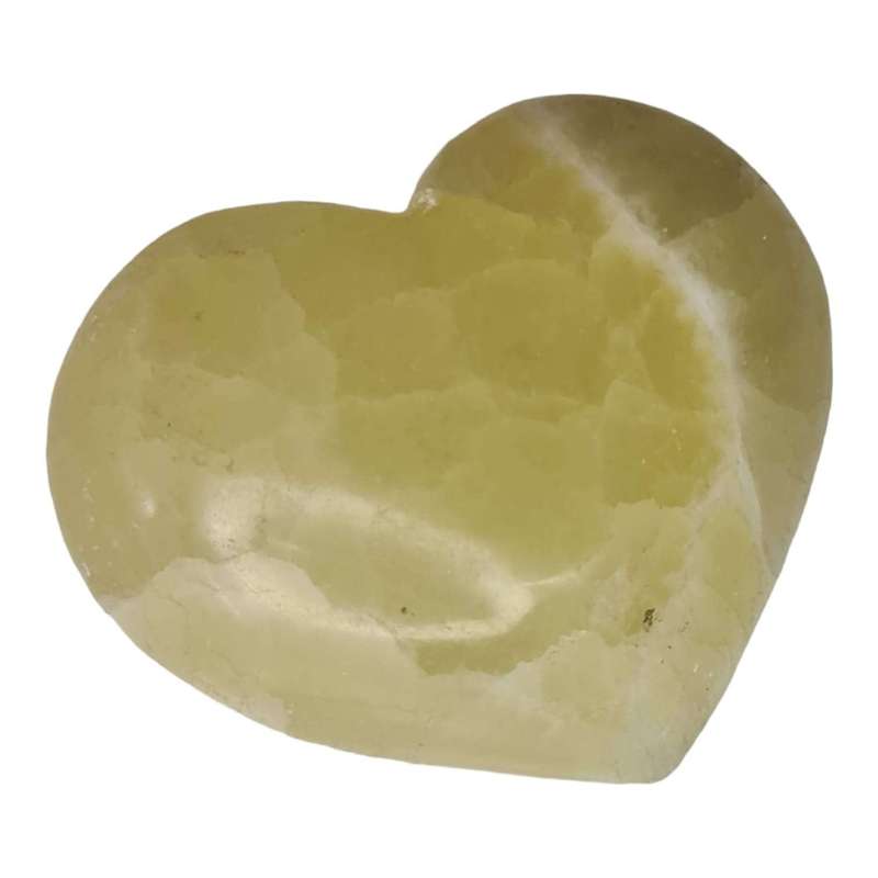 Lemon Calcite heart, 6cm