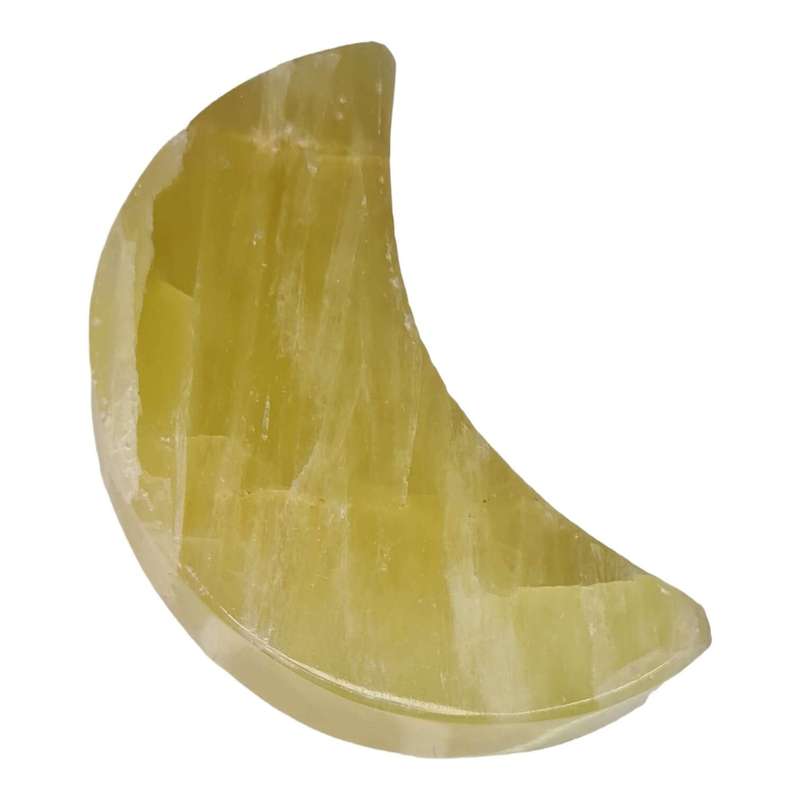 Lemon Calcite moon, 10.5cm