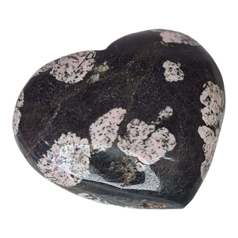 Pink Snowflake Obsidian heart, 50-60mm