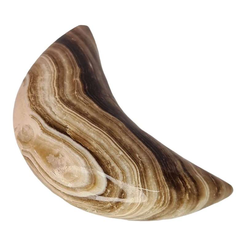 Chocolate Calcite moon, 80mm