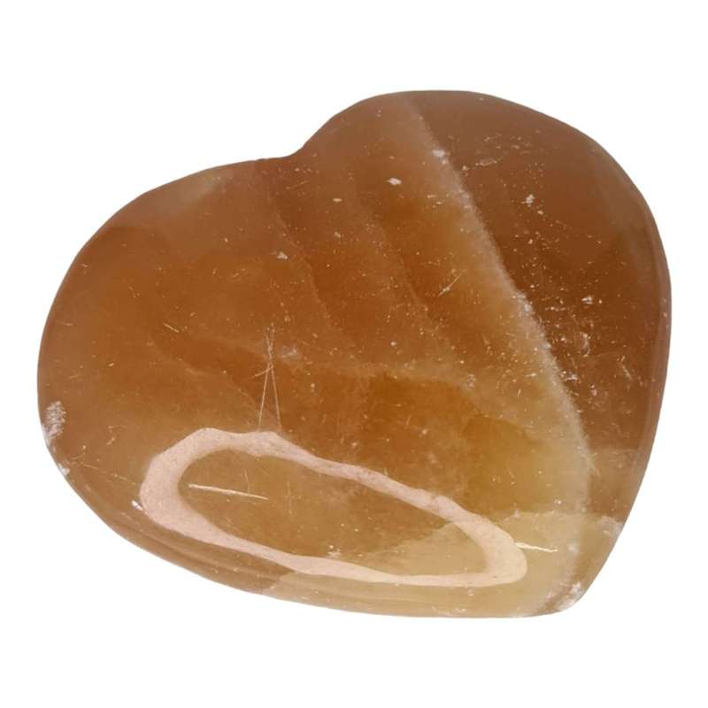 Honey Calcite heart, 65mm