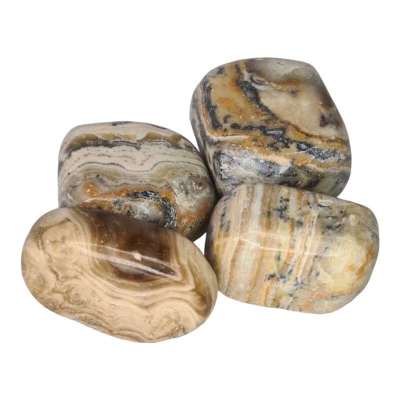 Bumblebee Calcite square tumble, 20-30mm