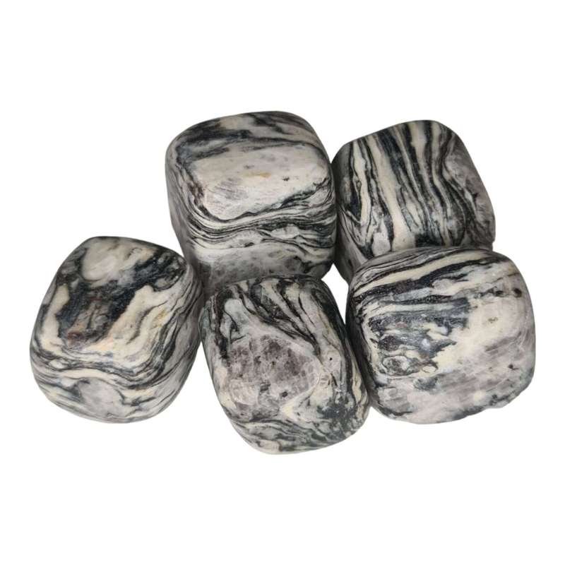 Zebra Jasper square tumble, 20-30mm