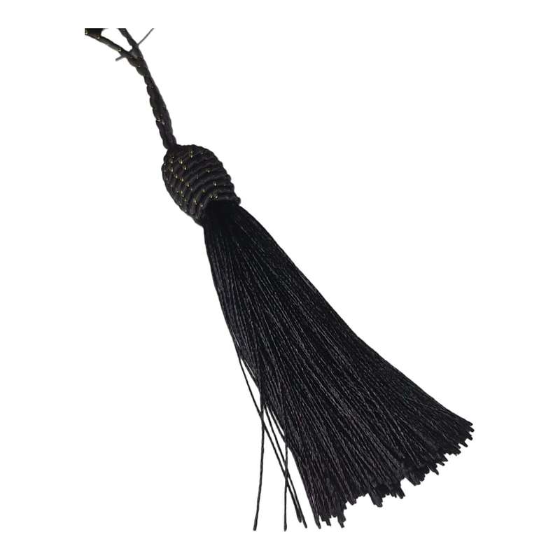 Nylon tassel, black, 10cm