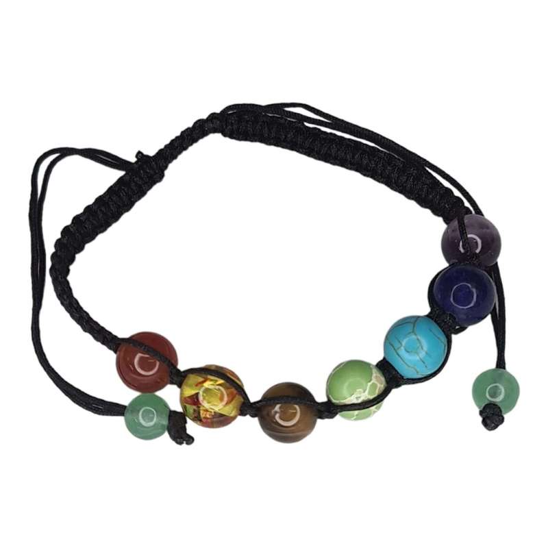 Chakra woven bracelet, adjustable