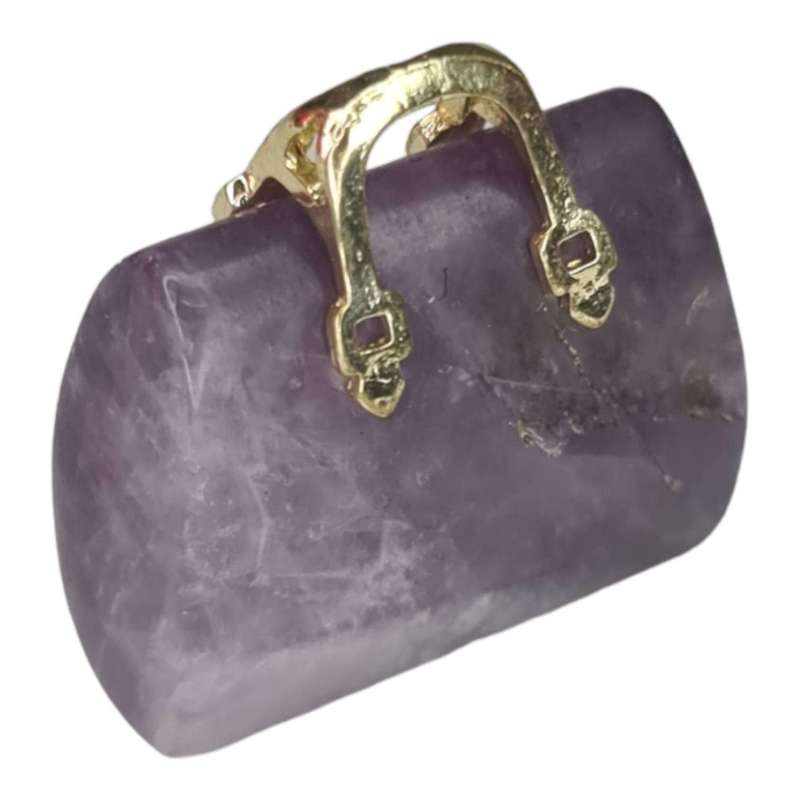 Amethyst handbag pendant, 28mm incl. bail
