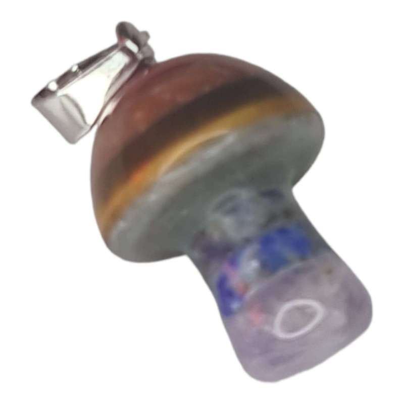 Chakra mushroom pendant, 32mm incl. bail