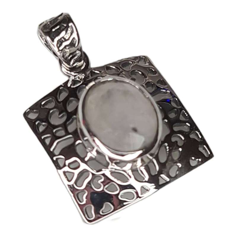 Moonstone pendant in 925 silver, oval, 28mm incl. bail