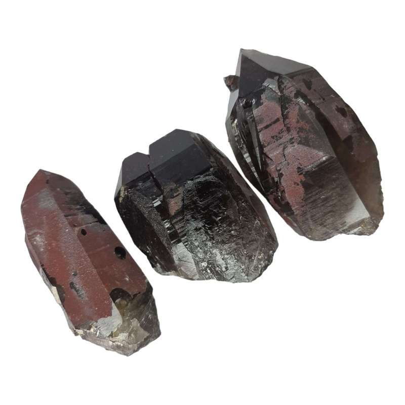 Smoky Quartz crystal w iron, Zomba Malawi, 6-12cm