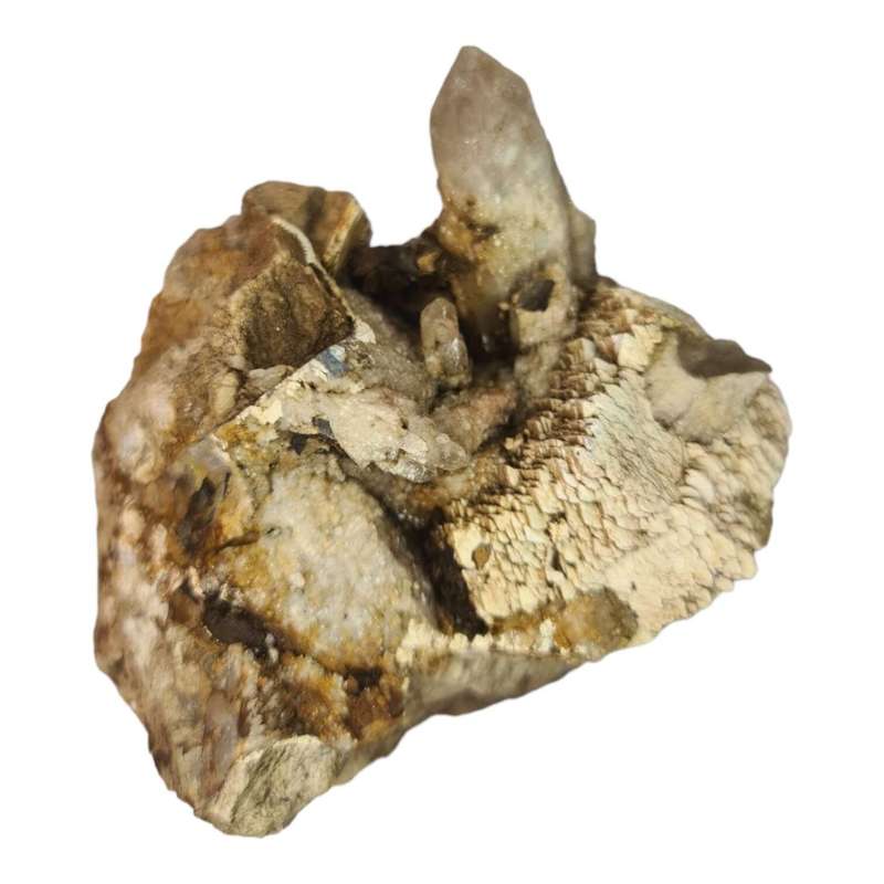 Quartz on Feldspar specimen, Zomba Malawi, 8x9x7cm