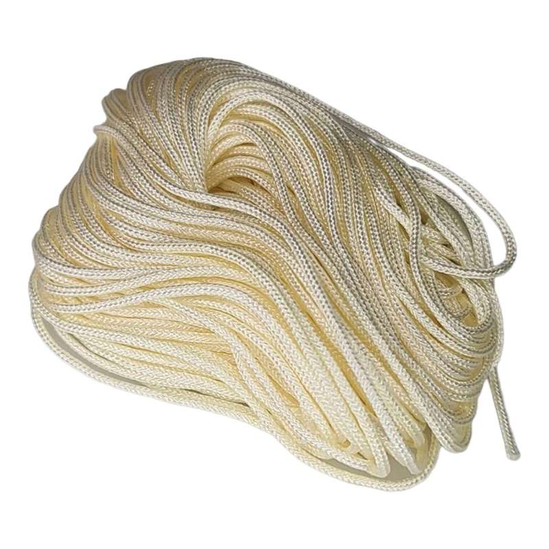 Woven nylon string, 1mm, cream, 1 meter