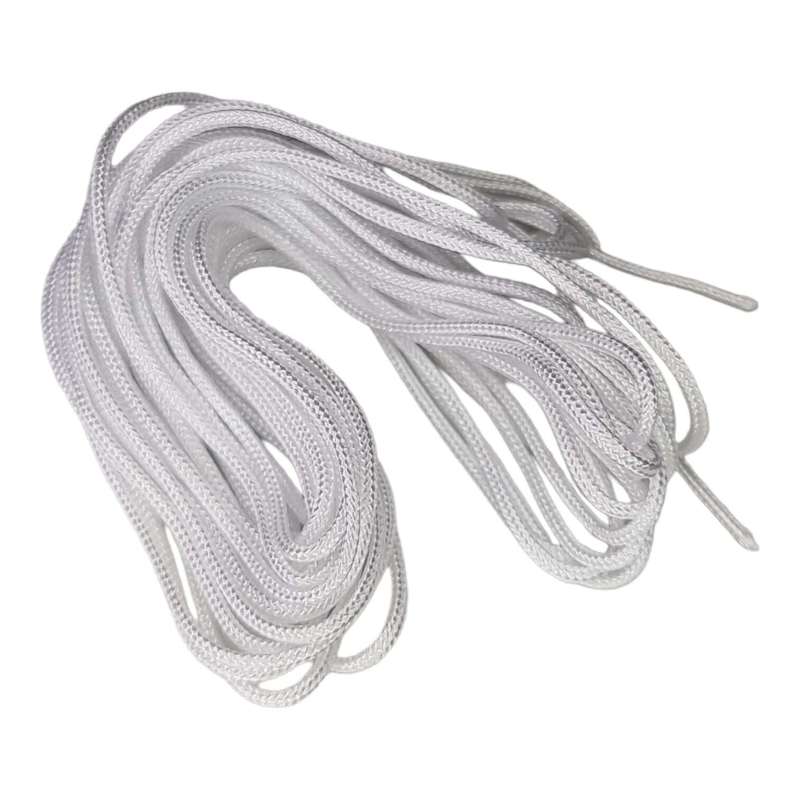 Woven nylon string, 1.5mm, white, 1 meter