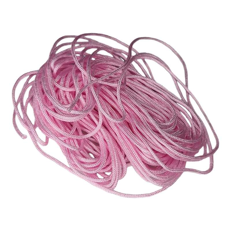 Woven nylon string, 1mm, rose, 1 meter