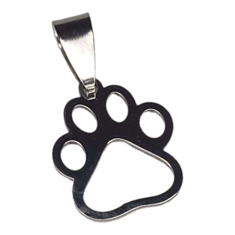 Stainless Steel cutout pendant, paw, 25mm