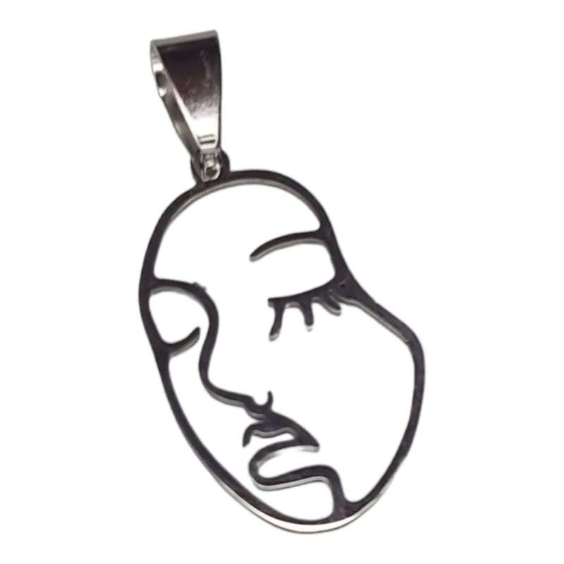 Stainless Steel cutout pendant, face, 36mm