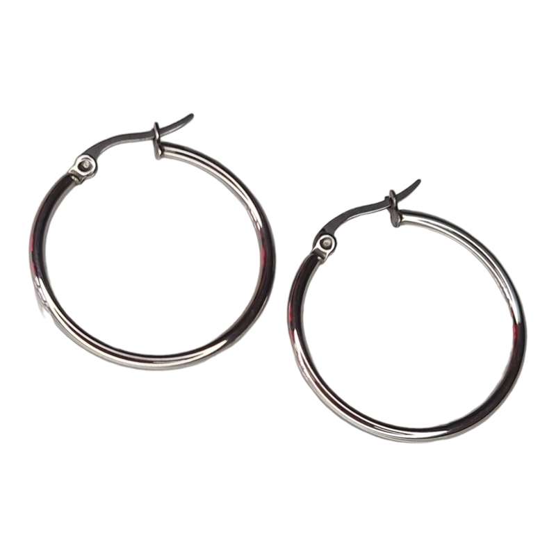 Stainless Steel hoop earrings, 30mm