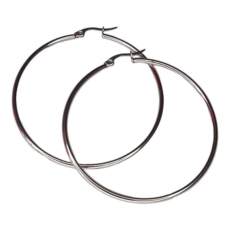 Stainless Steel hoop earrings, 55mm