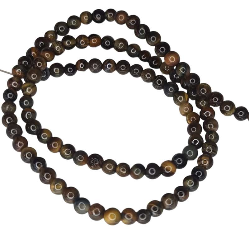 Mixed Tiger Eye bead string, 5mm, round, 40cm