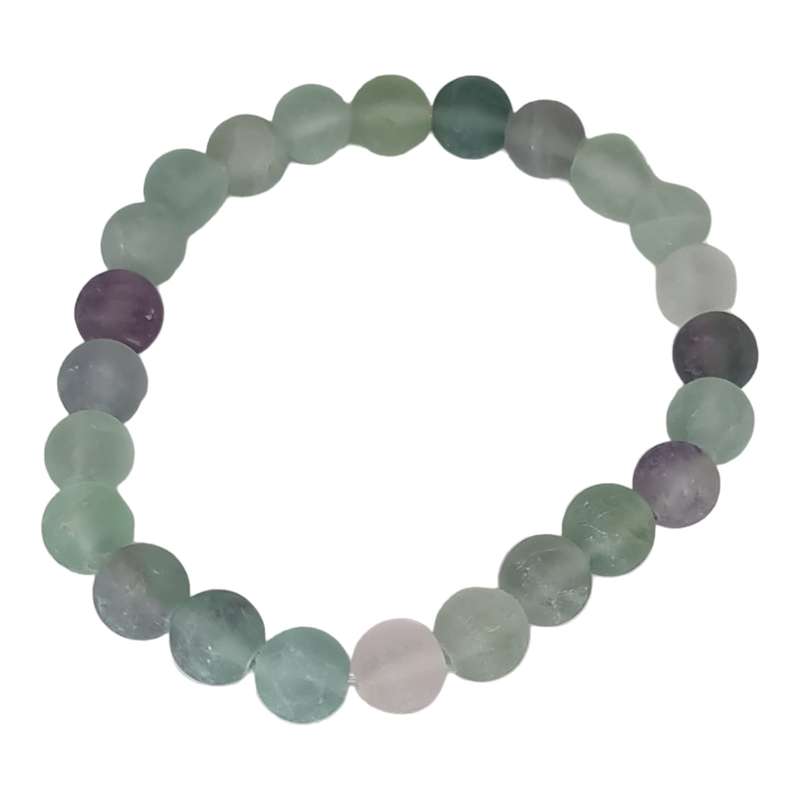 Rainbow Fluorite bead bracelet, 8mm, matte, stretchcord