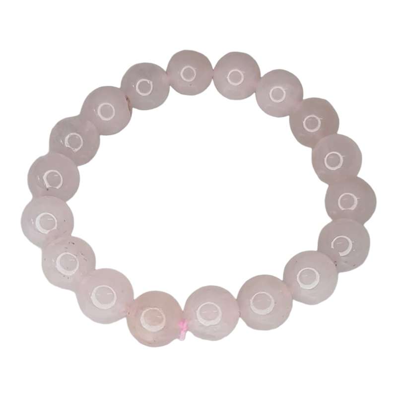 Rose Quartz bead bracelet, 10mm, stretchcord