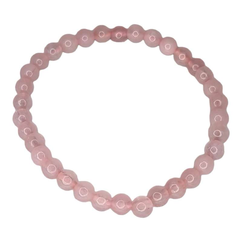 Rose Quartz bead bracelet, 6mm, stretchcord