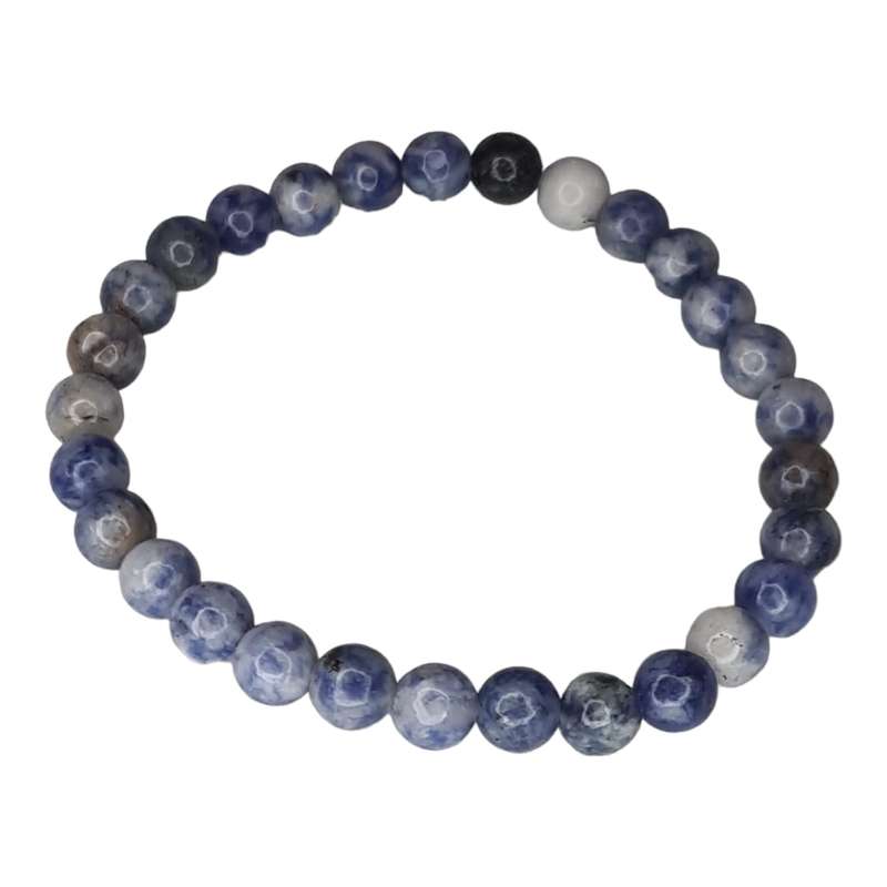 Sodalite bead bracelet, 6mm, stretchcord