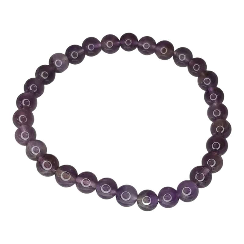 Amethyst bead bracelet, 8mm, stretchcord