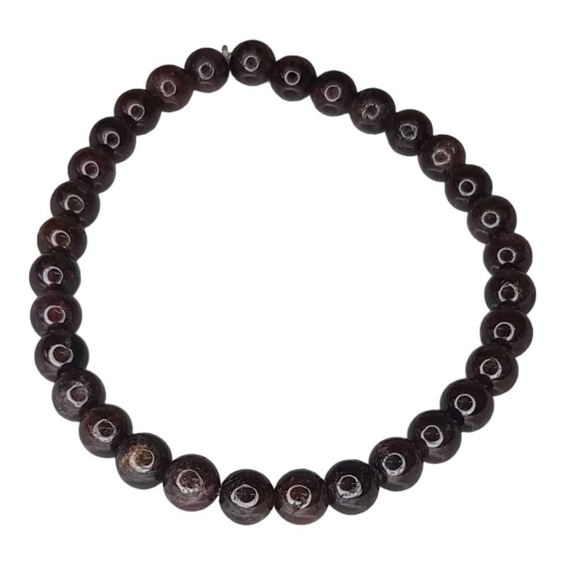 Garnet bead bracelet, 5-6mm, stretchcord