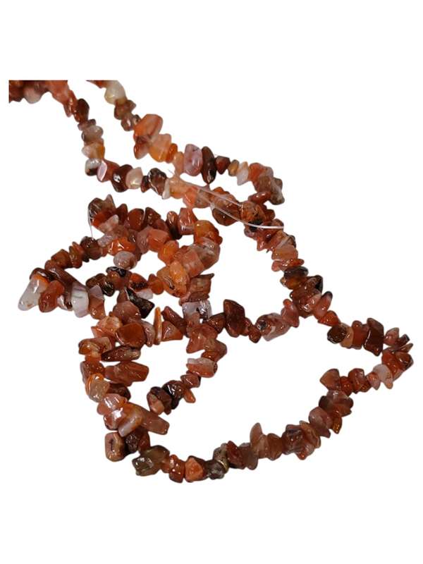 Carnelian chip string, 80cm long, 4-6mm chips