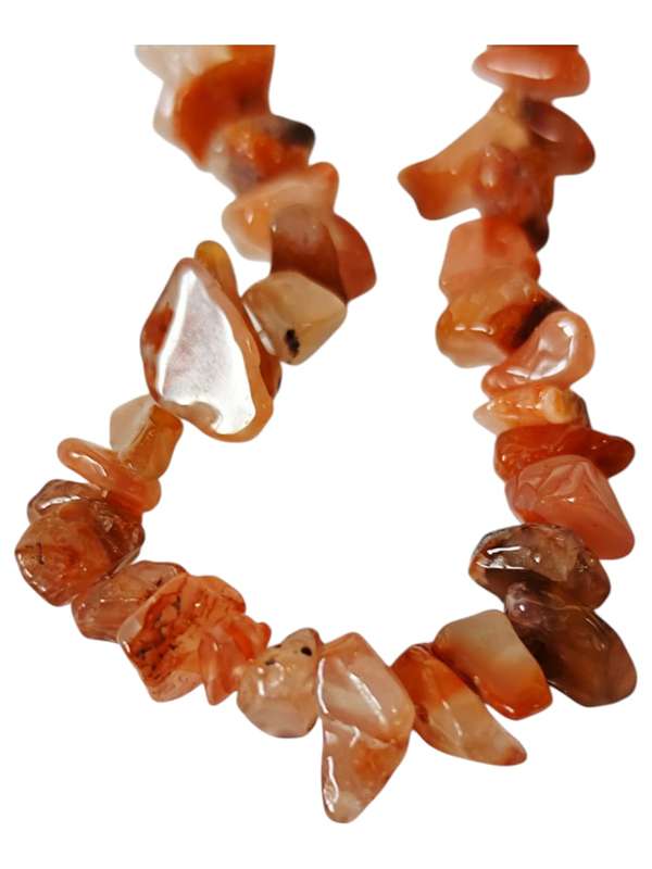 Carnelian chip string, 80cm long, 4-6mm chips