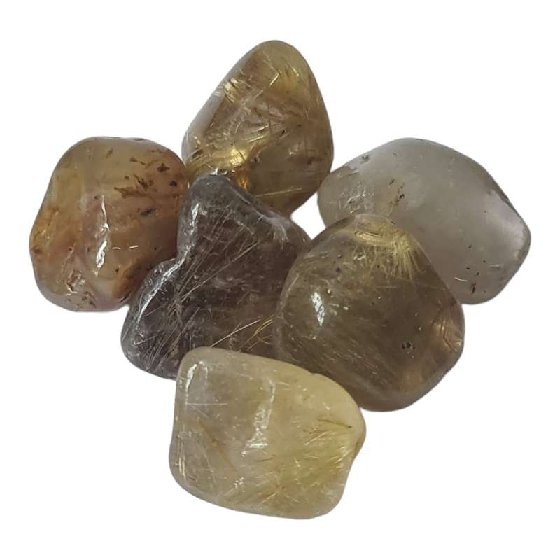 Rutilated Quartz tumble, 2-3cm