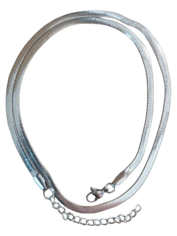 Stainless steel Blade chain w clasp, 3.3x0.8mm, 40+5cm