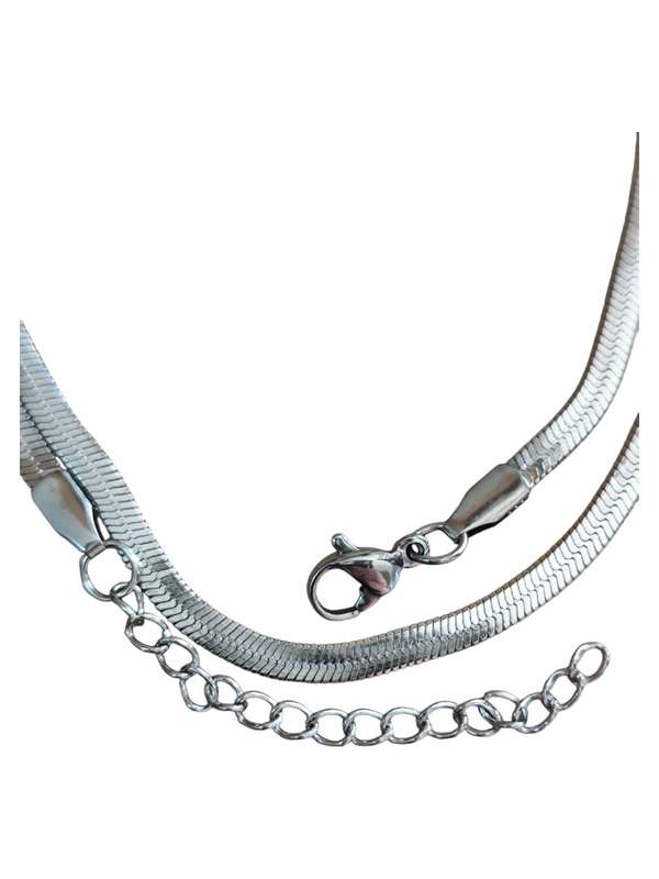 Stainless steel Blade chain w clasp, 3.3x0.8mm, 40+5cm