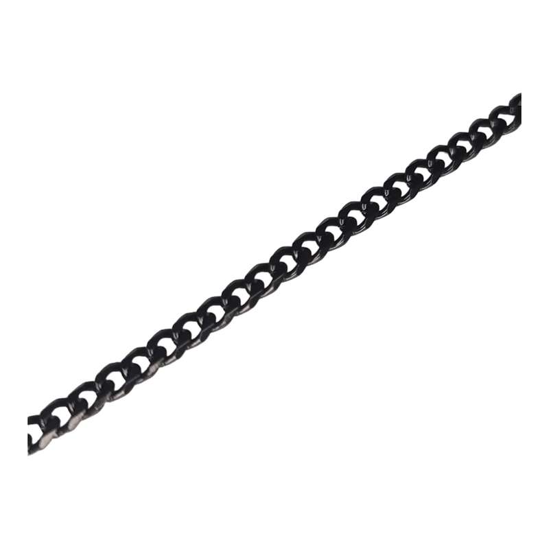 Stainless steel chain w clasp, 5mm, 60cm, black