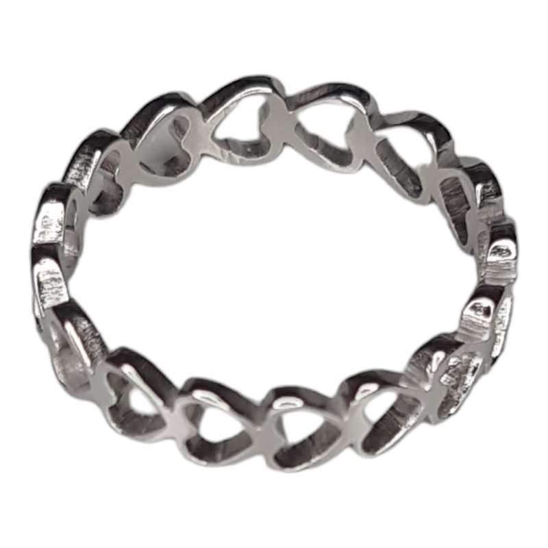 Hearts ring, stainless steel, ass. sizes