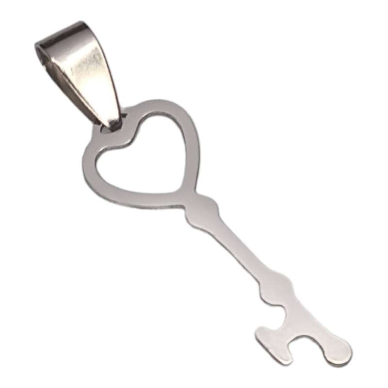 Key pendant, stainless steel, 38mm