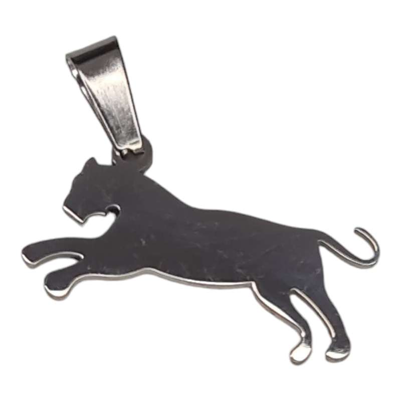 Lioness pendant, stainless steel, 30mm